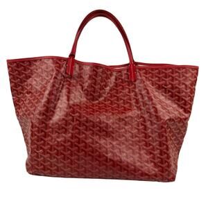 GOYARD Herringbone Saint Louis GM Tote Bag PVC with Pouch Red